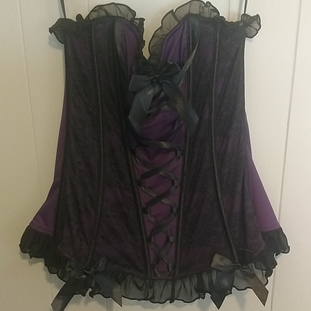 Purple and black corset